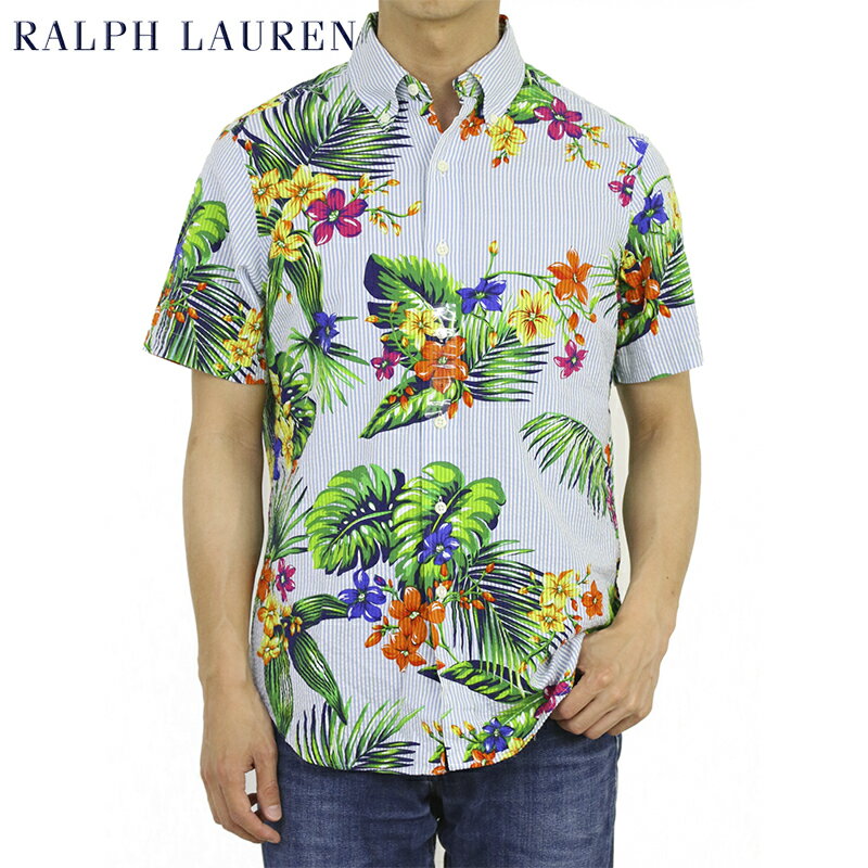 ポロ ラルフローレン シアサッカー ボタンダウン 半袖シャツ ストライプ クラシックフィット 花柄プリント POLO Ralph Lauren S/S Seersucker 