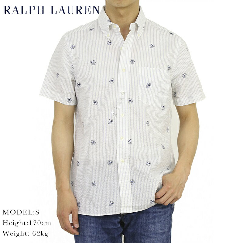 ポロ ラルフローレン シアサッカー ボタンダウン 半袖シャツ ストライプ クラシックフィット プリント POLO Ralph Lauren S/S Seersucker 