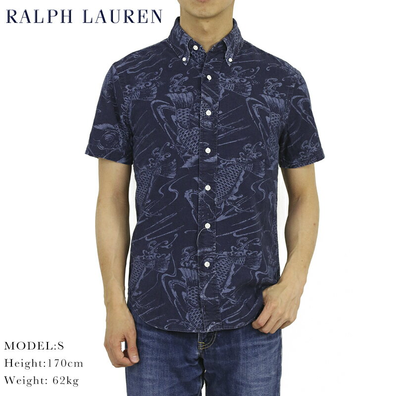 ポロ ラルフローレン スリムフィット 半袖シャツ ボタンダウン インディゴ シャンブレー Polo Ralph Lauren 