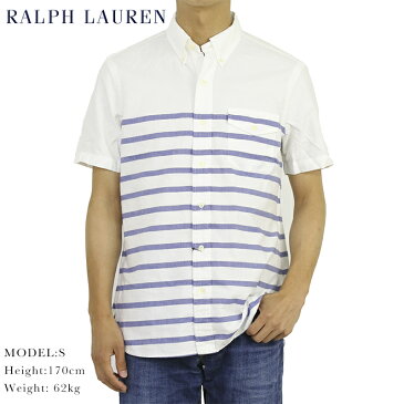 ポロ ラルフローレン オックスフォード バスク ボーダー ボタンダウン 半袖シャツ　 ポケット付き POLO Ralph Lauren Oxford Border S/S B.D. Shirts US