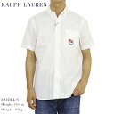 ポロ ラルフローレン ビンテージ リネン ボタンダウン 半袖シャツ　アメリカ国旗 ポケット付き POLO Ralph Lauren 