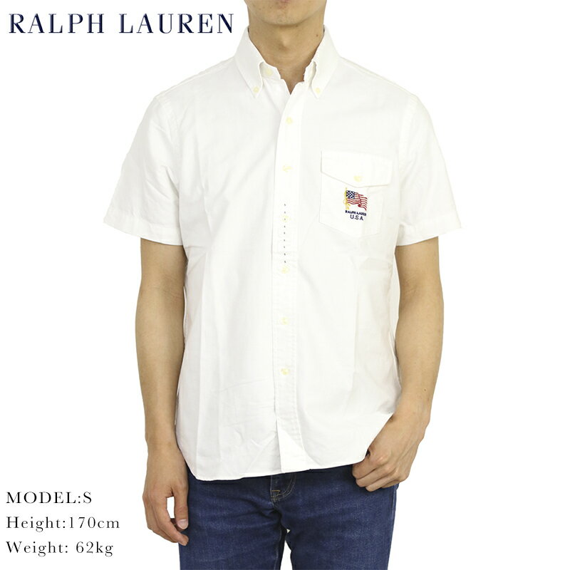 ݥ ե 饷åեå ܥ åե ꥫ Ⱦµ POLO Ralph Lauren CLASSIC FIT S/S OXFORD B.D.Shirt USA FLAG