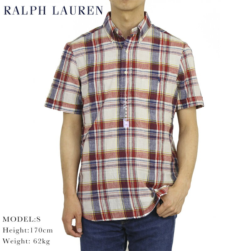 ݥ ե 饷åեå ܥ ǥޥɥ饹 ץ륪С Ⱦµ POLO Ralph Lauren CLASSIC FIT S/S INDIA MADRAS B.D.Shirt