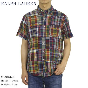 ポロ ラルフローレン パッチワーク ボタンダウン インディアマドラス 半袖シャツ POLO Ralph Lauren PATCHWORK S/S INDIA MADRAS B.D.Shirt