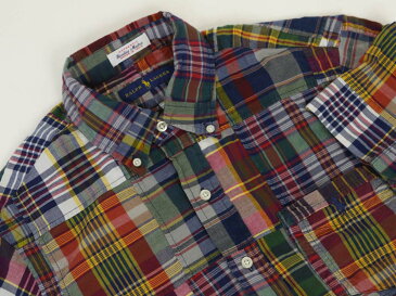 ポロ ラルフローレン パッチワーク ボタンダウン インディアマドラス 半袖シャツ POLO Ralph Lauren PATCHWORK S/S INDIA MADRAS B.D.Shirt