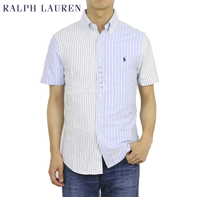 ポロ ラルフローレン オックスフォード ボタンダウン 半袖シャツ ストライプ スリムフィット POLO Ralph Lauren S/S Oxford SLIM FIT SEERSUCKER B.D.Shirt