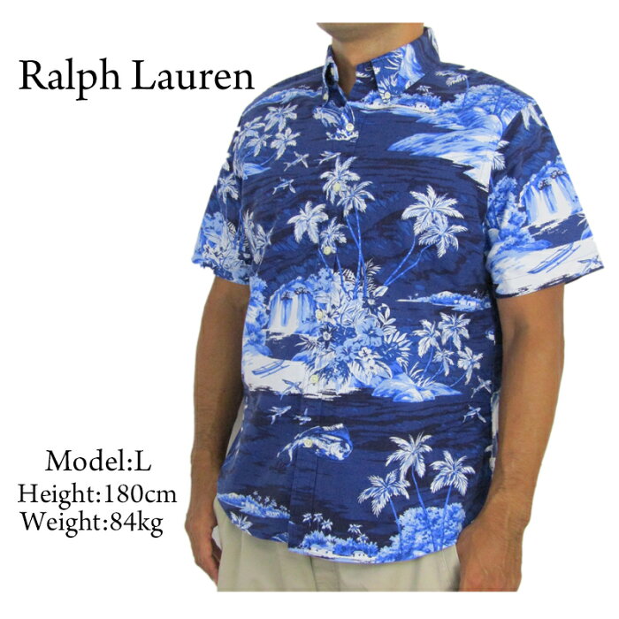 ポロ ラルフローレン オックスフォード ボタンダウン アロハ柄 半袖シャツ 飛魚 クラシックフィット POLO Ralph Lauren CLASSIC FIT S/S B.D.Shirts US