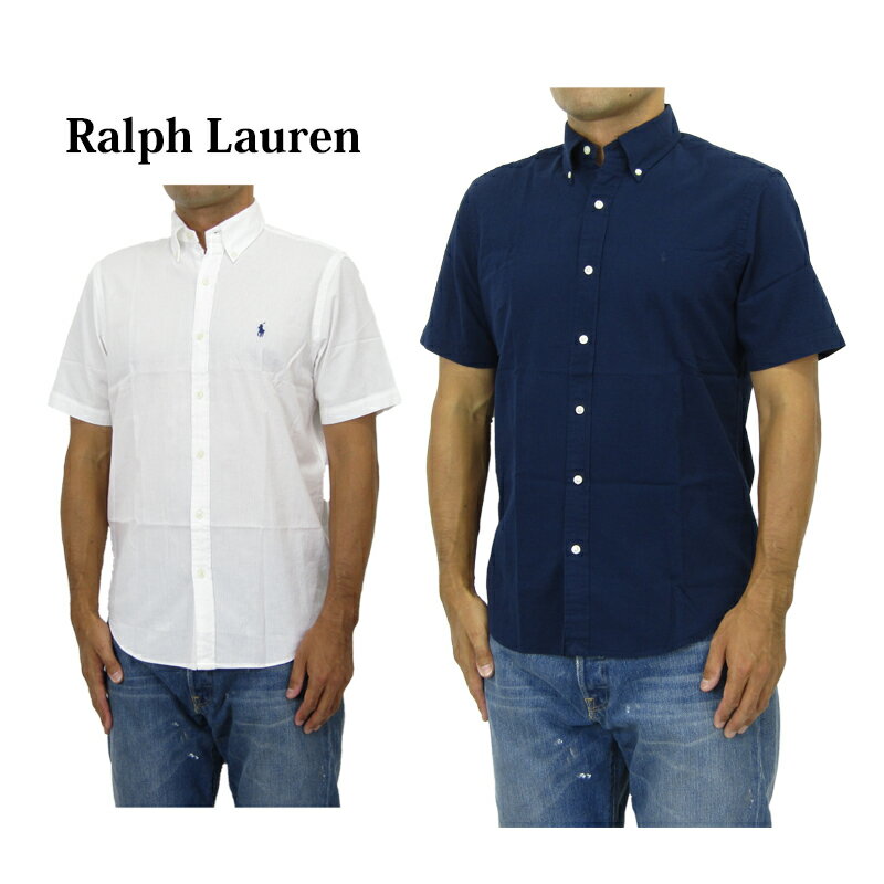 ポロ ラルフローレン メンズ ボタンダウン シアサッカー 半袖シャツ ワンポイント ポニー刺繍 POLO Ralph Lauren Men 039 s RL UNTUCKED FIT S/S B.D.SEERSUCKER Shirts US