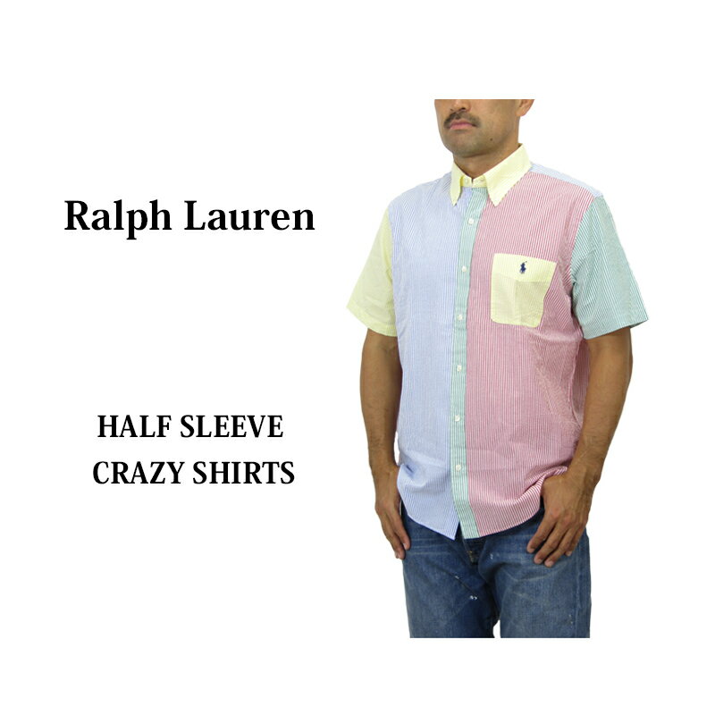 ポロ ラルフローレン メンズ ボタンダウン シアサッカー ストライプ 半袖シャツ ワンポイント ポニー刺繍 POLO Ralph Lauren Men's RL UNTUCKED FIT S/S B.D.SEERSUCKER Shirts US