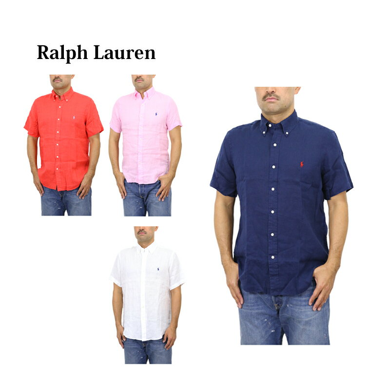 ラルフローレン ポロ ラルフローレン メンズ 麻 リネン ボタンダウン 半袖シャツ　ワンポイント クラシックフィット POLO Ralph Lauren Men's CLASSIC FIT LINEN S/S B.D.Shirts US