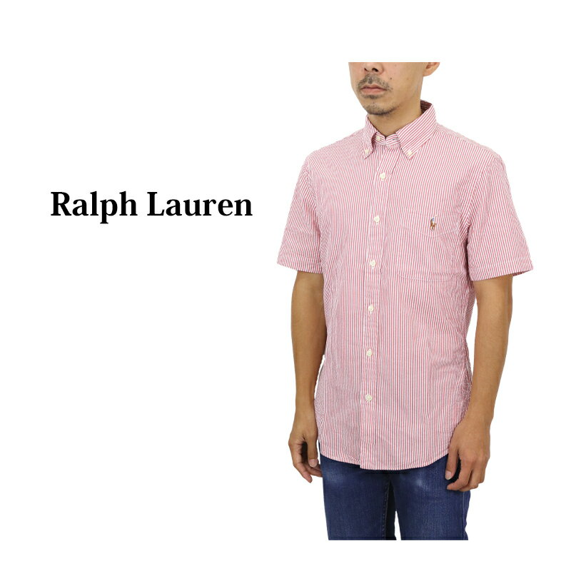 ポロ ラルフローレン メンズ スリムフィット シアサッカー ストライプ ボタンダウン 半袖シャツ POLO Ralph Lauren SLIM FIT RL UNTUCKED SEERSUCKER S/S B.D. Shirts US