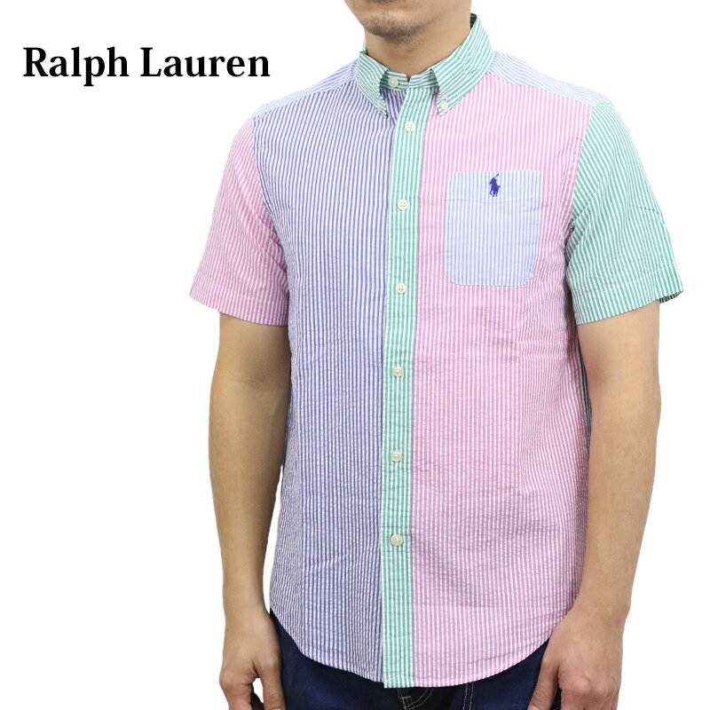 楽天donuts （ドーナッツ）ポロ ラルフローレン ボーイズ パネル切替 シアサッカー ストライプ 半袖 ボタンダウンシャツ POLO Ralph Lauren Boy's S/S Panelled Seersucker B.D. Shirts