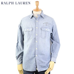 Ralph Lauren Men’s Military Chambray Work Shirt US ポロ ラルフローレン シャンブレーシャツ