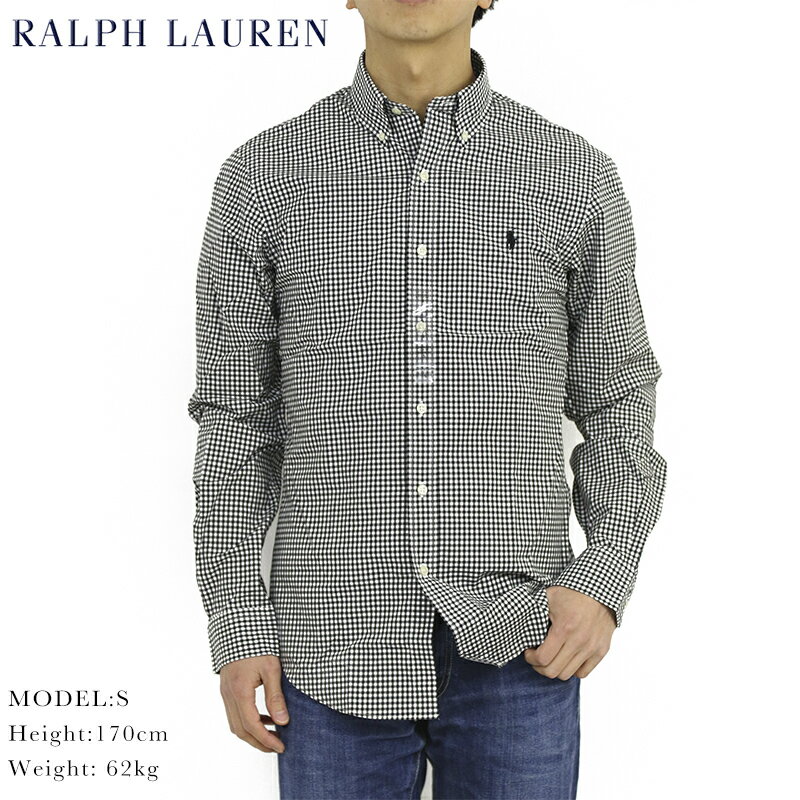 ポロ ラルフローレン スリムフィット ストレッチポプリン ボタンダウン ギンガムチェック 長袖シャツ POLO Ralph Lauren Men’s "SLIM FIT" Stretch Poplin B.D.Shirts US (ups)