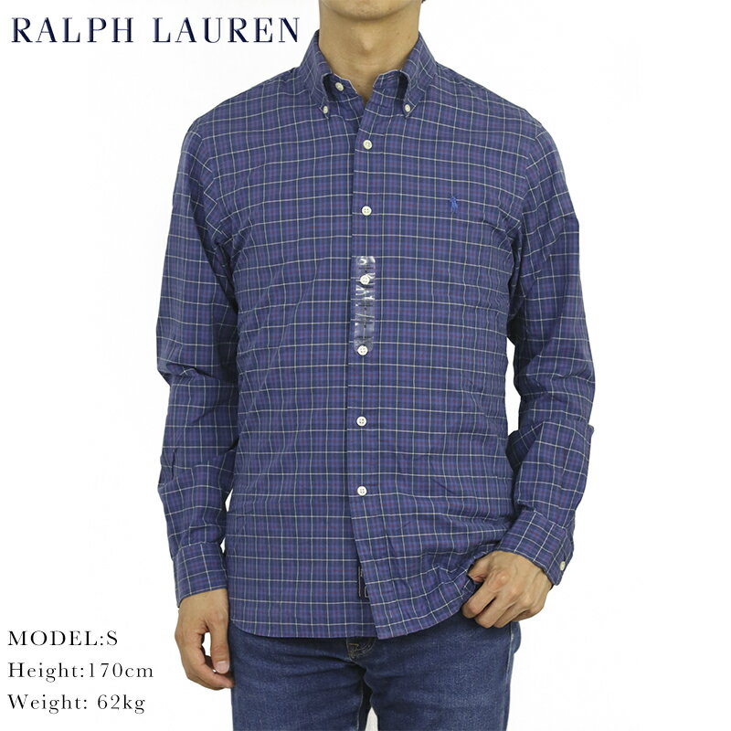 ラルフローレン ポロ ラルフローレン スリムフィット ポプリン ボタンダウン チェック 長袖シャツ POLO Ralph Lauren Men's "SLIM FIT" Stretch Poplin B.D.Shirts US