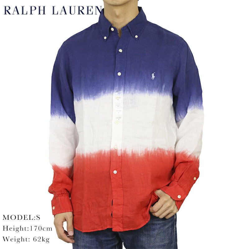 ラルフローレン ポロ ラルフローレン リネン タイダイ ボタンダウン 長袖シャツ クラシックフィット POLO Ralph Lauren Men's "CLASSIC FIT" Tie Dye Linen B.D.Shirts US (UPS)