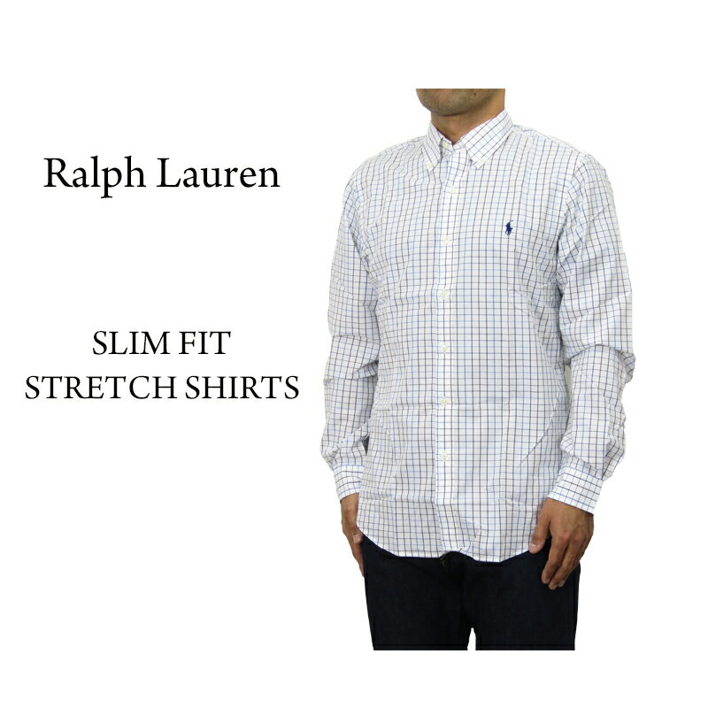 ポロ ラルフローレン スリムフィット ストレッチ コットン ボタンダウン タッターソール チェック 長袖シャツ POLO Ralph Lauren Men's 