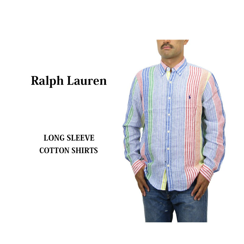 ポロ ラルフローレン リネン ボタンダウン 長袖シャツ ストライプ クラシックフィット POLO Ralph Lauren Men's 