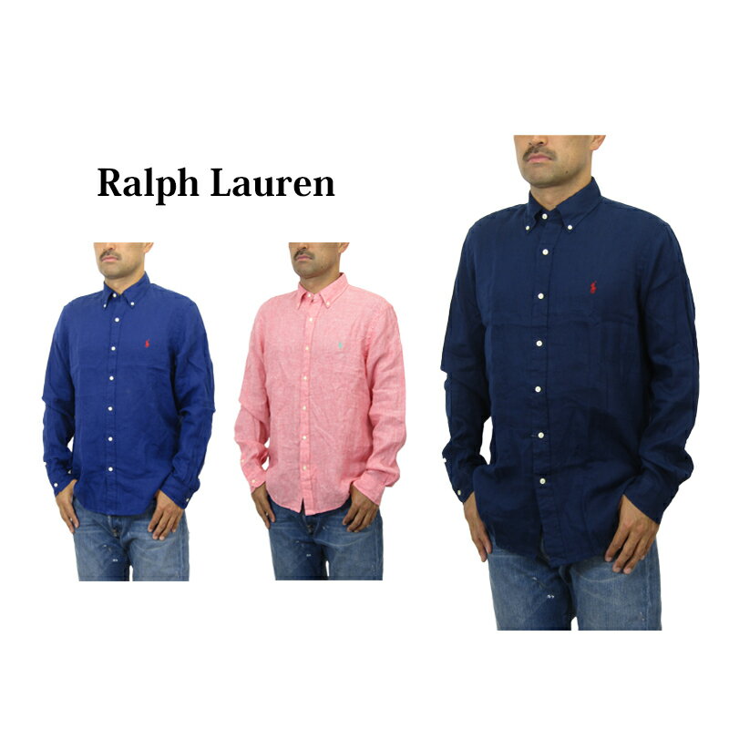 ポロ ラルフローレン 長袖 クラシックフィット リネン 麻 ボタンダウンシャツ POLO Ralph Lauren Men's 