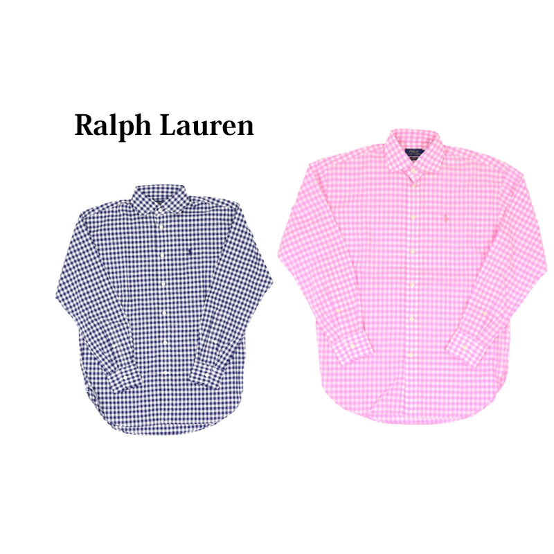 ポロ ラルフローレン レディース ボーイフレンドフィット ギンガムチェック ワイドカラー ポプリン 長袖シャツ ブラウス POLO Ralph Lauren Women 039 s BOYFRIEND FIT Gingham L/S Shirt US (DPF)