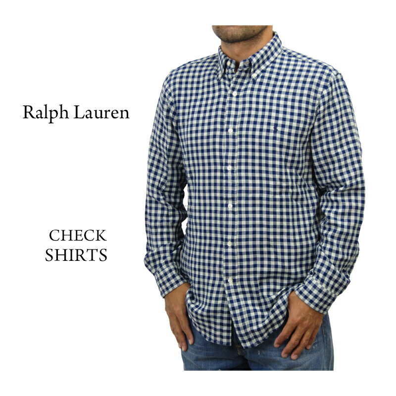 ポロ ラルフローレン ボタンダウン 長袖シャツ カスタムフィット ガーゼフランネル ギンガムチェック POLO Ralph Lauren Men 039 s CUSTOM FIT INDIGO B.D.Shirts US