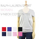 楽天donuts （ドーナッツ）Ralph Lauren SPORT Women's Cotton V-Neck Tee USラルフローレン ワンポイント Vネック Tシャツ