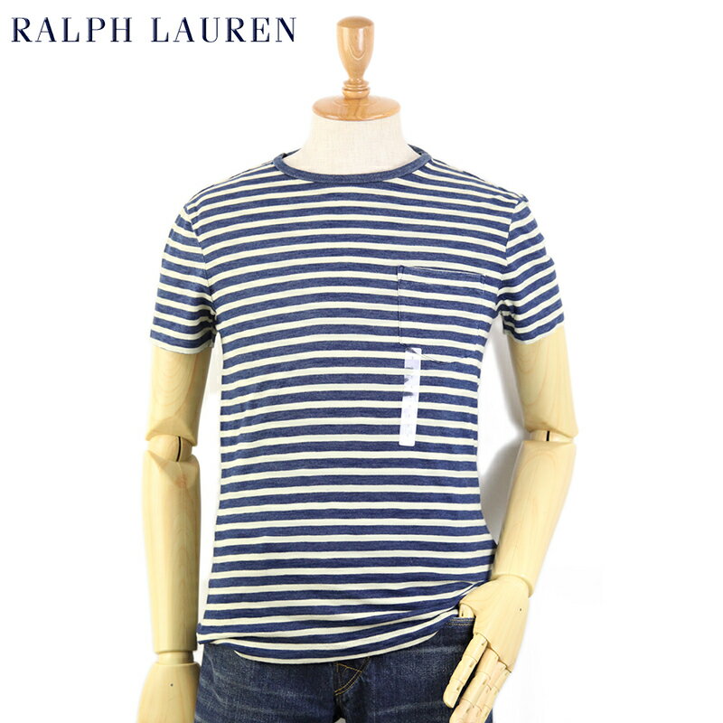 Ralph Lauren Men's "INDIGO" Border Pocket T-shirts US ポロ ラルフローレン インディゴ染 ポケットTシャツ (UPS)