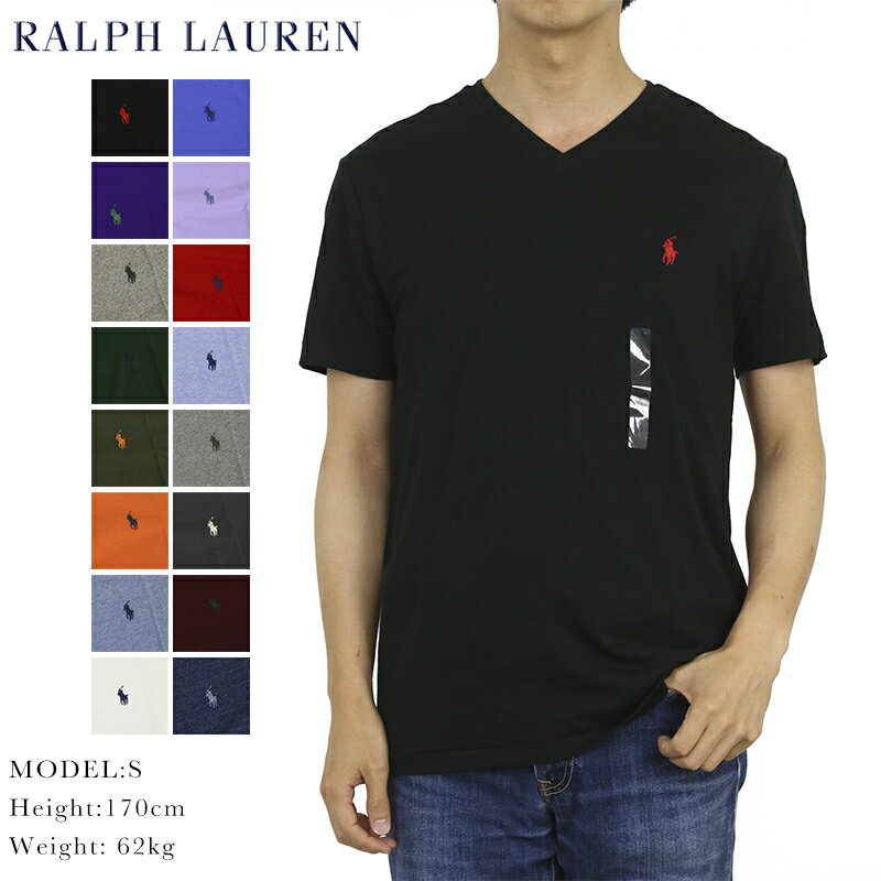 ポロ ラルフローレン メンズ 無地 Vネック Tシャツ ワンポイント POLO Ralph Lauren Men's V-Neck T-shirts (UPS)