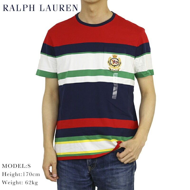 ポロ ラルフローレン エンブレム刺繍 ボーダー ポケット Tシャツ POLO Ralph Lauren Men's T-shirts (UPS)