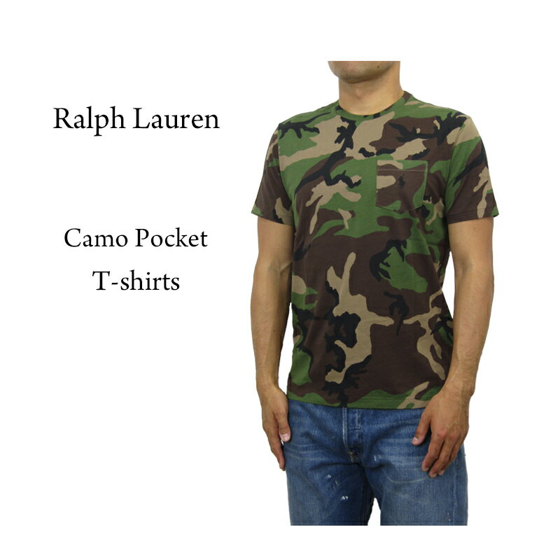 ポロ ラルフローレン メンズ 迷彩 胸ポケット付き Tシャツ POLO Ralph Lauren Men's Camo Pocket Crew T-shirts US (UPS)