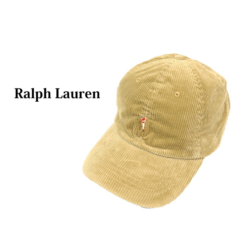 ラルフローレン ポロ ラルフローレン コーデュロイ キャップ ワンポイント シグネチャーポニーハット (BEIGE) Polo Ralph Lauren Corduroy Pony Baseball Cap US (UPS)