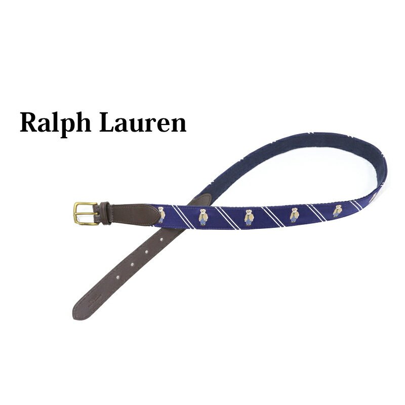 ポロ ラルフローレン メンズ ポロベアー リボン レザーベルト POLO Ralph Lauren Polo Bear Leather Belt US