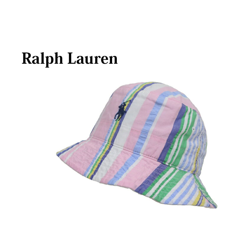 ポロ ラルフローレン ストライプ コットン バケット ハット POLO Ralph Lauren STRIPE Bucket Hat US