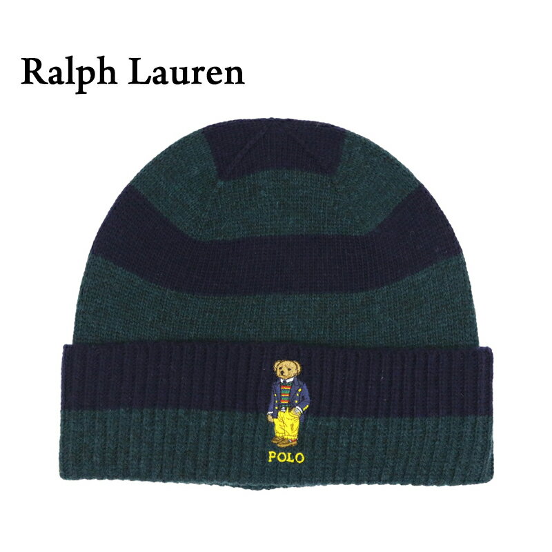 ポロラルフローレン ニット帽 メンズ ポロ ラルフローレン ポロベアー刺繍 アクリル/ナイロン/ウール ボーダー ニットキャップ(NAVYGREEN/YEL PANTS) Polo Ralph Lauren Polo Bear Watch Cap US ニット帽 (UPS)
