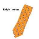 ラルフローレン ネクタイ ポロ ラルフローレン リネン ネクタイ マルチポニープリント POLO by Ralph Lauren Linen Multi Pony Print Necktie (ORANGE) US