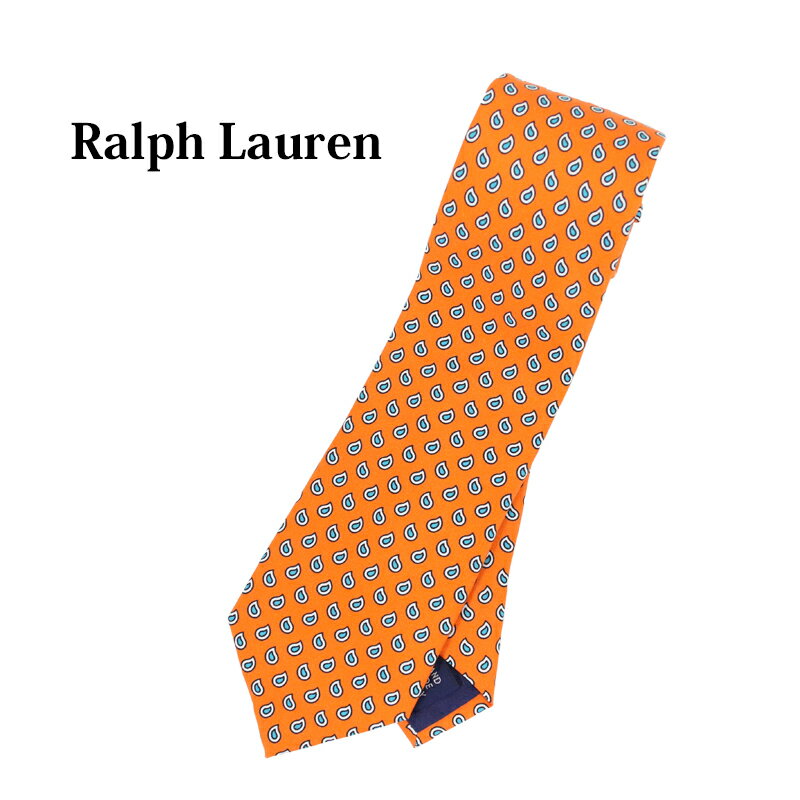 ラルフローレン ネクタイ ポロ ラルフローレン シルク ネクタイ ペイズリープリント POLO by Ralph Lauren Silk Tear Print Necktie (ORANGE) US