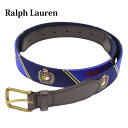 ポロ ラルフローレン メンズ ストライプ エンブレム リボンベルト POLO Ralph Lauren Men's Crest Logo Ribbon Belt US