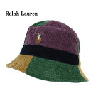 ポロ ラルフローレン ポニー刺繍 パネル切替 コーデュロイ バケット ハット Polo Ralph Lauren Panelled Corduroy Pony Bucket Hat US