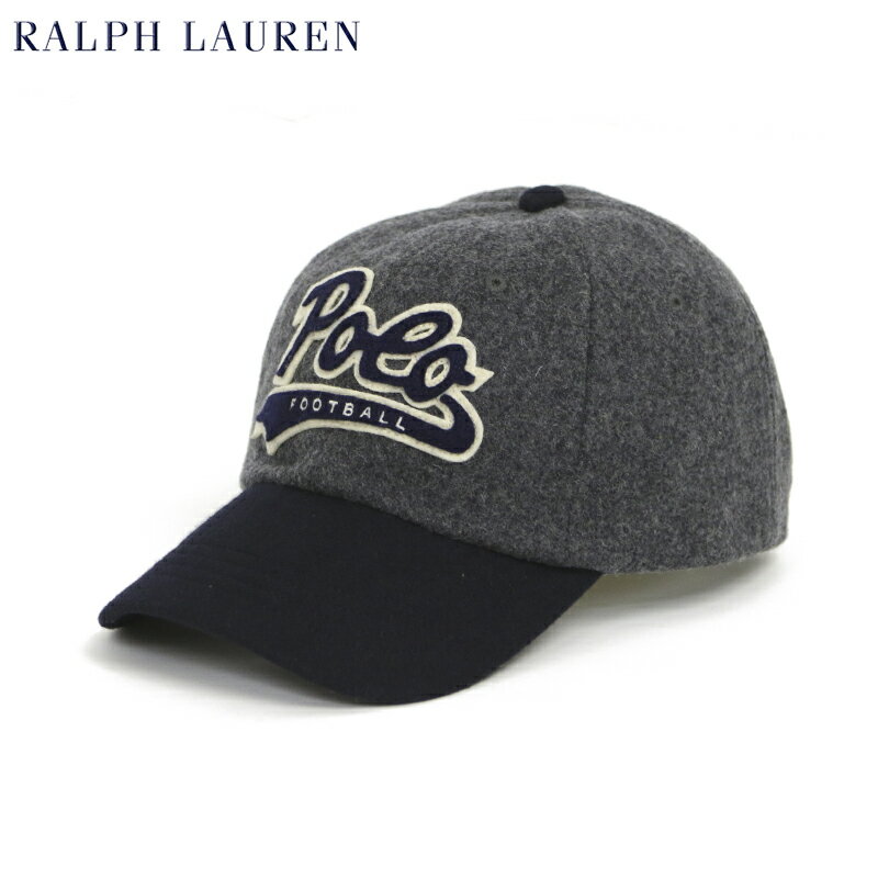 ポロ ラルフローレン ウール フットボールロゴ刺繍 ベースボール キャップ Polo by Ralph Lauren Wool "POLO FOOTBALL" Cap US (UPS)