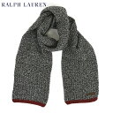 ラルフローレン マフラー（メンズ） POLO Ralph Lauren Wool Rag Scarf (BLACK/WHT) ラルフローレン ダブルフェイスのウール混紡 スカーフ マフラー