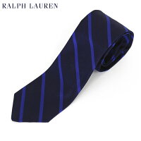 POLO by Ralph Lauren Silk Necktie (NV/BLUE) US ポロ ラルフローレン シルク ネクタイ ストライプ