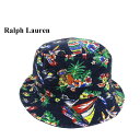 ポロ ラルフローレン ポロベアー アロハ柄 プリント コットン バケット サファリ ハット Polo by Ralph Lauren POLO BEAR Aloha Bucket Hat US