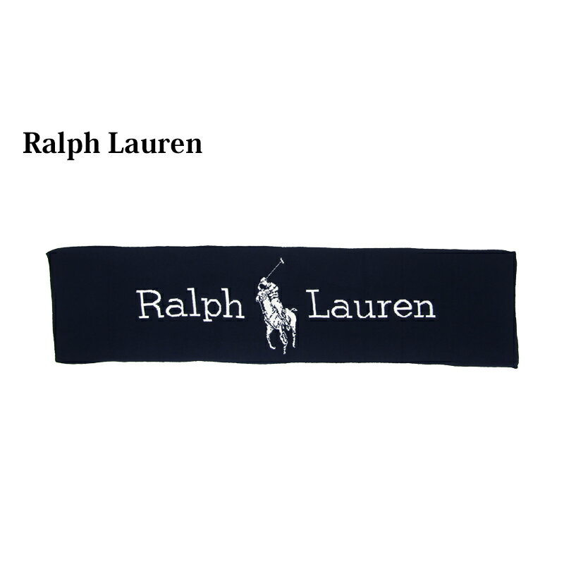 ラルフローレン ポロ ラルフローレン ロゴ ビッグ スカーフ マフラー (NAVY/CREAM) POLO Ralph Lauren Logo Big Scarf