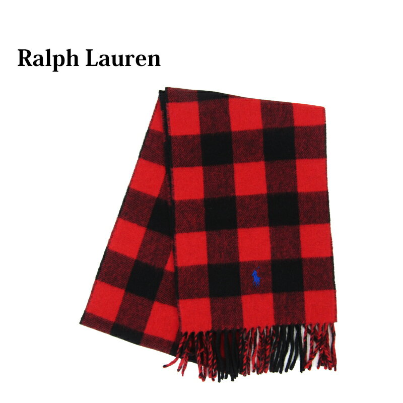 ラルフローレン マフラー（メンズ） ポロ ラルフローレン ダブルフェイス ウール混紡 スカーフ マフラー (RED BUFF) POLO Ralph Lauren Double-Faced Scarf