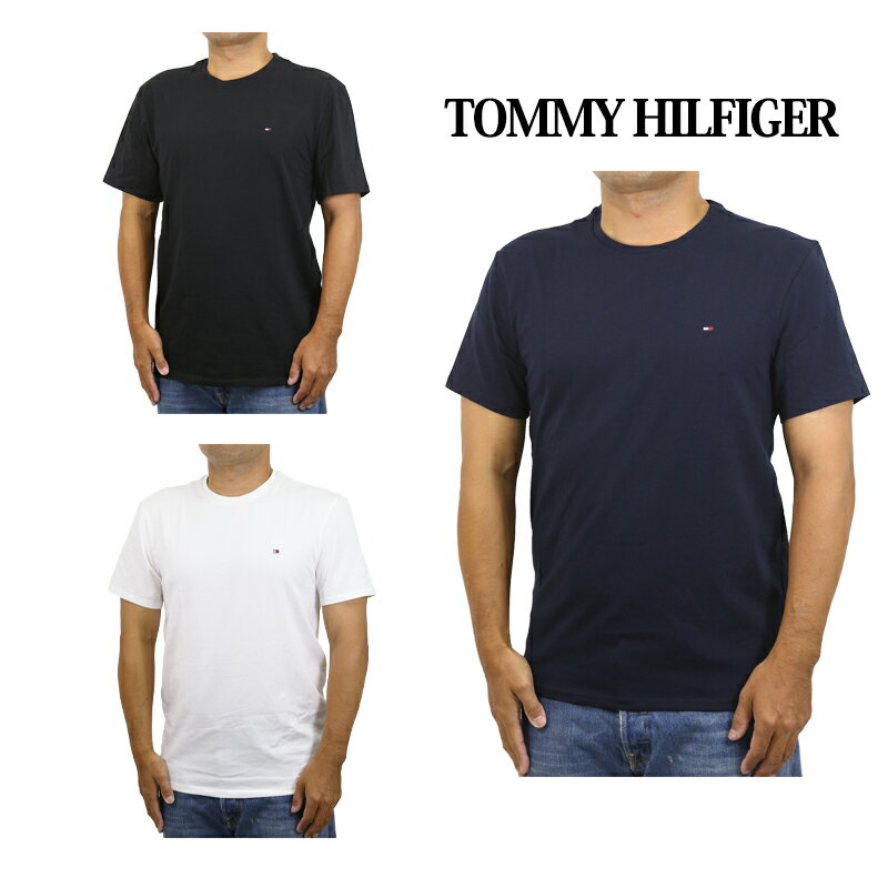Rakuten - トミーヒルフィガー メンズ スリムフィット 無地 クルーネック Tシャツ ワンポイント TOMMY HILFIGER Men's 