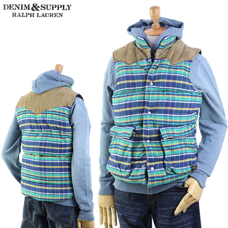 Denim Supply Ralph Lauren Men 039 s Outdoor Leather York Vest デニム サプライ ラルフローレン メンズ 中綿ベスト (UPS)