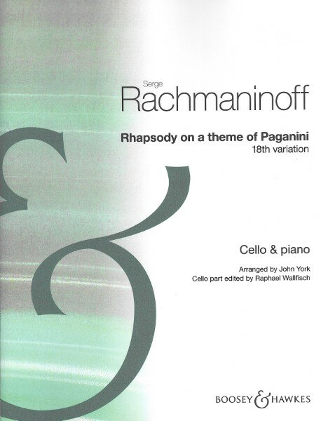 楽譜 【取寄品】【取寄時、納期1週間〜10日】輸入 チェロソロ パガニーニの主題による狂詩曲より、第18変奏 Rhapsody on a Theme of Paganini (Cello & Piano) /Sergei Rachmaninoff【メール便を選択の場合送料無料】