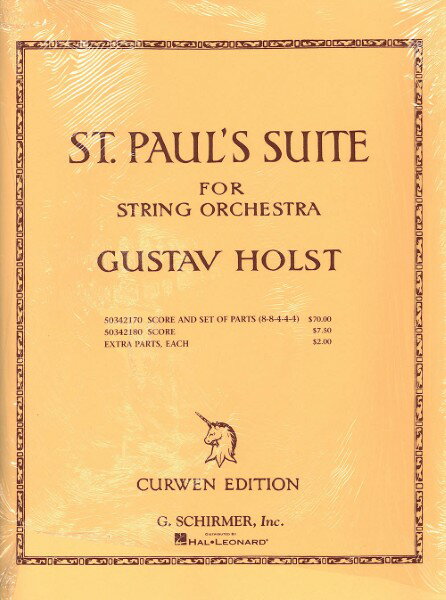 楽譜 輸入 セントポール組曲 St. Paul’s Suite (String Orch.) /Gustav Holst