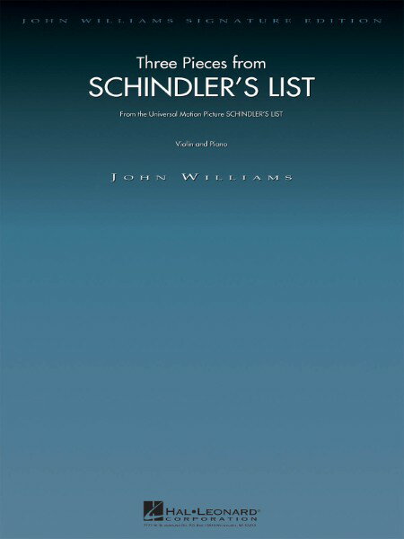 楽譜 輸入 バイオリンソロ シンドラーのリストより3つの小品 （Violin ＆ Piano） Three Pieces from Schindler’s List /John Williams