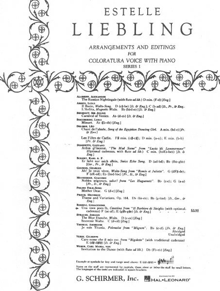 楽譜 【取寄品】【取寄時、納期1週間〜10日】輸入 歌劇「セヴィリアの理髪師」 今の歌声は （中声用） Una voce poco fa (from Il barbiere di Siviglia) /Gioachino Rossini